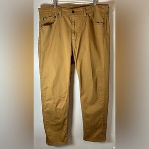 Levi Strauss 505 Mens Khaki Tan Brown Straight Fit Cotton Casual Pants W38X32